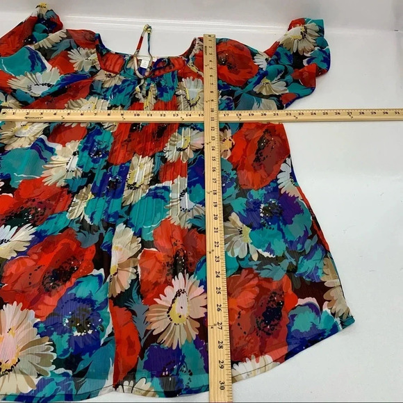 Charter Club Woman's Tunic‎ 1X  Red  Blue Floral - Picture 12 of 12